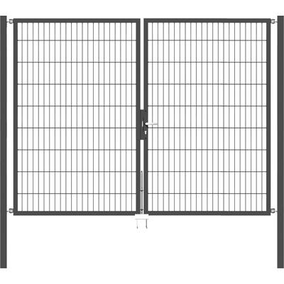 Zaundoppeltür ALBERTS "Flexo", schwarz (anthrazit), B:250cm H:180cm, Stahl, Tore, in verschiedenen Abmessungen