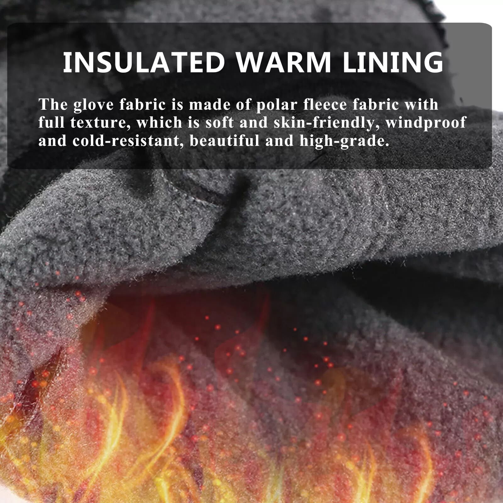 INF Gants d'hiver chauds avec toucher - gants de ski, gants thermiques Gris