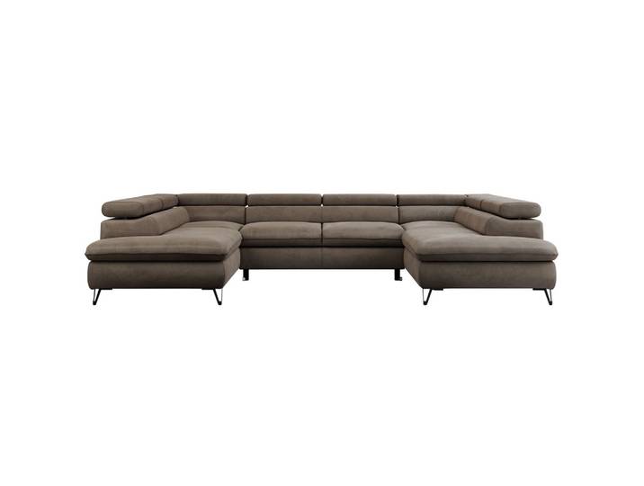 WOHNLANDSCHAFT PEDRO U Velvet Braun