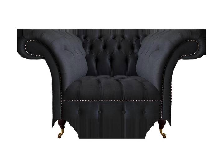 Xlmoebel Sessel Eleganter Textilsessel im Chesterfield-Stil mit schwarzem Bezug (Sessel), Hergestellt in Europa