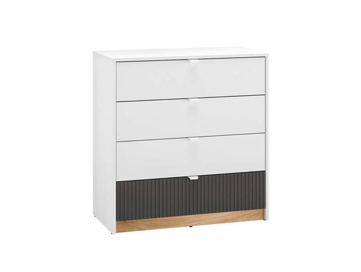 Petits-meubles Kommode Ronan Weiß, 4 Schubladen, 82x86x40 cm, Kleinmöbel, Kommoden, Kommoden