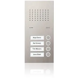 Ritto RGE1810425 Acero pur Edelstahl-Türstation Audio, 4 WE, Edelstahl