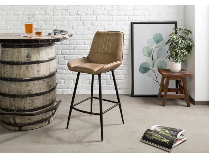 Chaise de bar 52x57 Cuir IRON LABEL #616