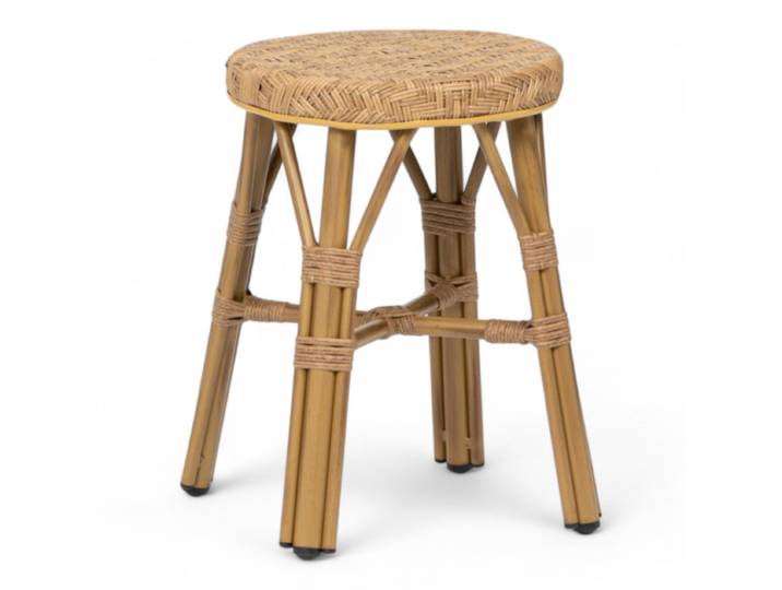 Tabouret de terrasse CADET - Tressage imitation rotin