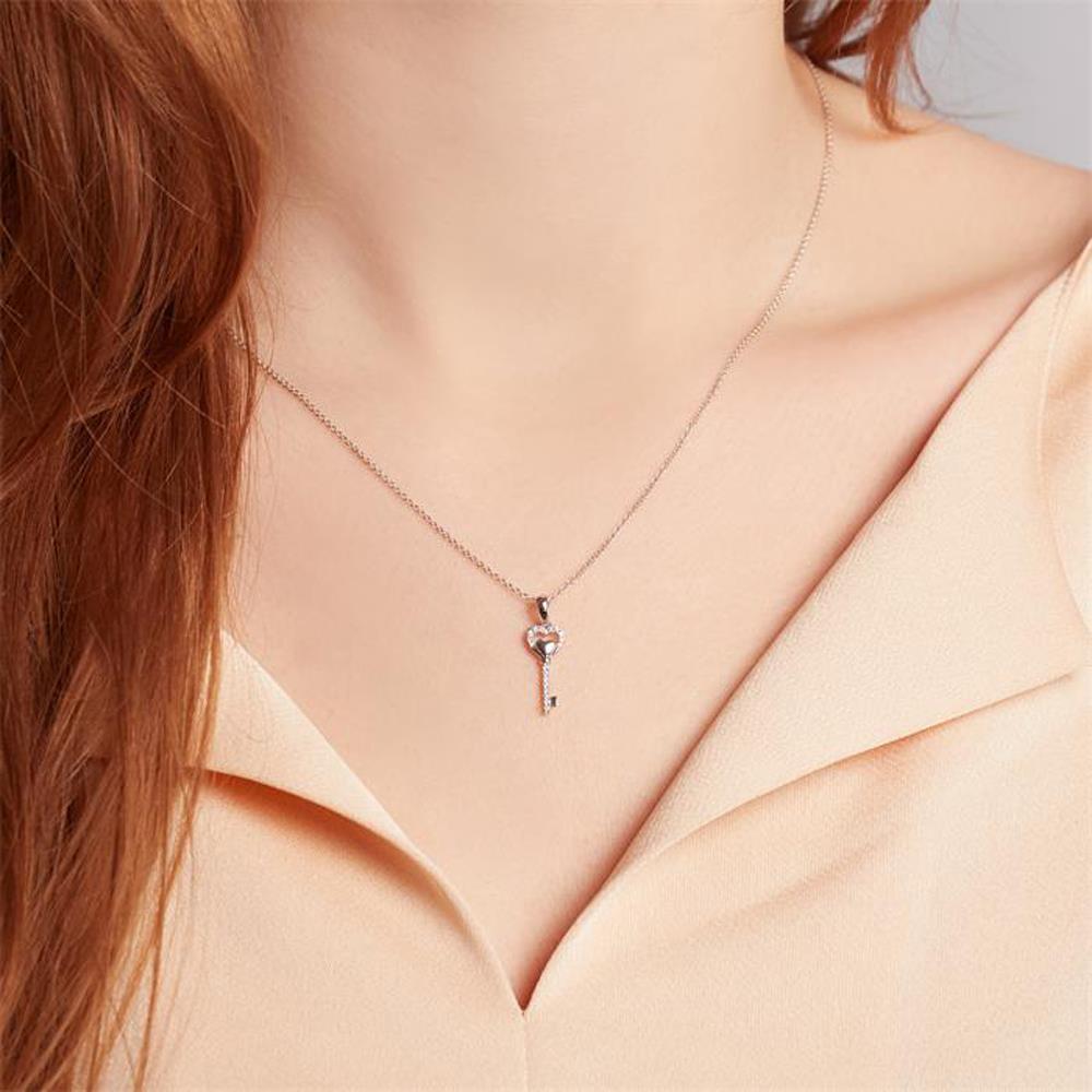 Brilladia 750er Weißgold Kette Schlüssel mit Brillanten silber