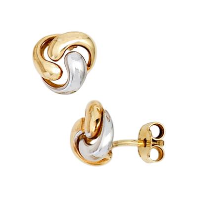 Paar Ohrstecker JOBO, gold (gelbgold 333), Ohrringe, Damen, 8,5mm, Gelbgold 333, Knoten 333 Gold bicolor