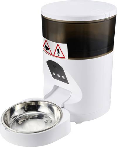 Futterautomat MFK-220608 4l Hund, Katze Weiß APP-Steuerung, Tierkamera, Video in Echtzeit, hochauflösende Bilder