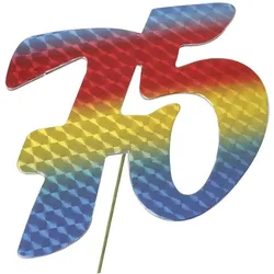 5x Paper Style Jubiläumszahl 75 bunt