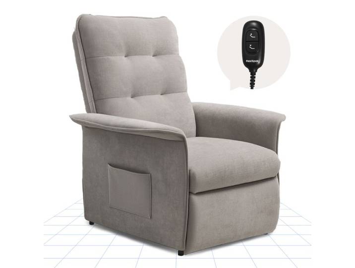 FlexiSpot Fauteuil Relax Électrique Fauteuil Inclinable avec Dossier Réglable 105°-155° Fauteuil TV de relaxion Gris Claire