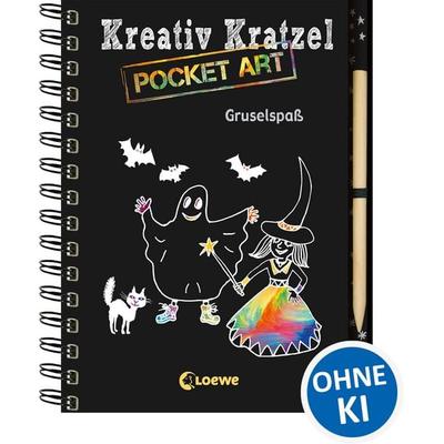 Kreativ-Kratzel Pocket Art: Gruselspaß, Gebundene Ausgabe von , Loewe, 978-3-7855-8341-8