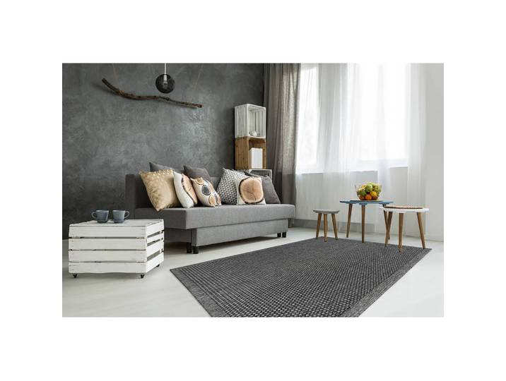 Kurzflorteppich Indonesia-Kediri Silber/Silber Webstoff 80 x 150cm