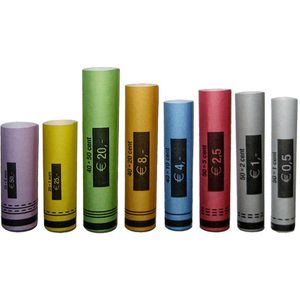 effektivo Münzhülsen 10109, für Rollgeld, 80 vorgefertigte Hülsen (je 10 Stück), sortiert