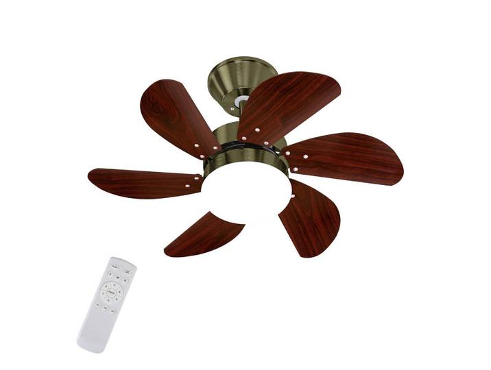 ZMH Deckenventilator Orveth 75/75/42.5 cm, Dunkelgrün, Metall, Kunststoff, Mode, E27, 75x42.5x75 cm, Lampen & Leuchten, Innenbeleuchtung, Deckenleuchten, Deckenleuchten