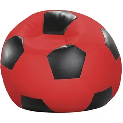 linke licardo Fußball-Sitzsack Kunstleder rot/schwarz Ø 80 cm