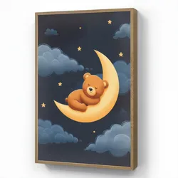 WANDLEUCHTE MIT AKKU Teddybär - Mond - Wolken - Sterne Farbwechsel 70x100 cm Wandlampe