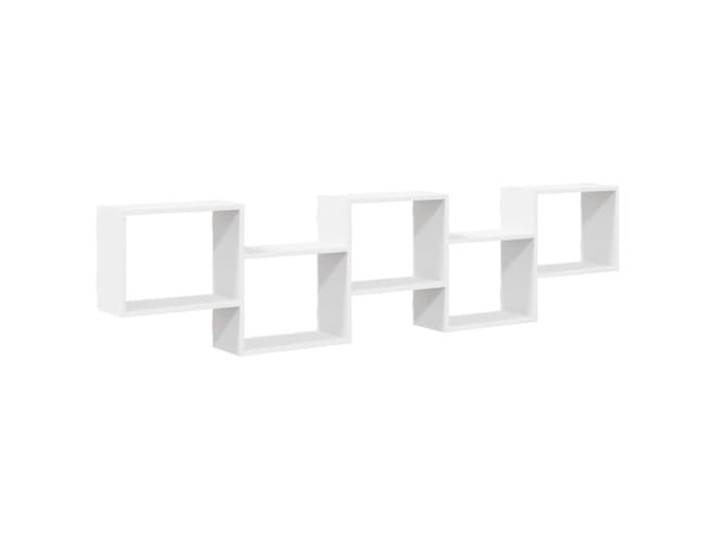 QINXIXINAIXI Würfelregal 5 Fächer Weiß Holzwerkstoff Wandmontage ohne Bodenfläche, zeitloses Design, pflegeleicht, für Wohnzimmer und Schlafzimmer
