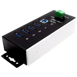 Exsys EX-1185HMVS-WT, 4x USB 3.1 (Gen1) (USB-B, 4 Ports), Dockingstation + USB Hub, Schwarz