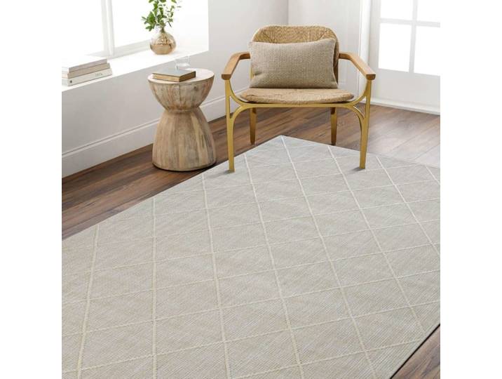 Tapis moderne à motif losange beige 120x170