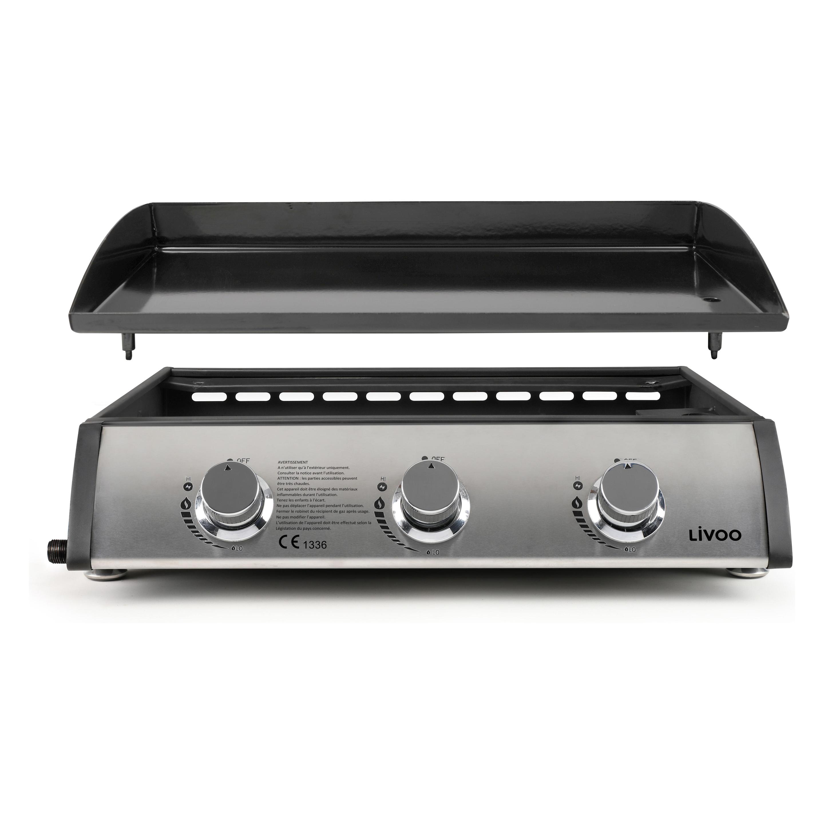 Livoo Plancha-gaz-3-Brenner (7.50 kW) (DOC277)