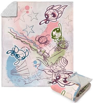 Northwest Warner Brothers Powerpuff Girls Silk Touch Sherpa Throw Blanket