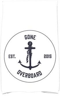 E by Design 18 x 30-inch Gone Overboard Word Print Kitchen Towel