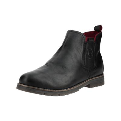 Stiefelette BUGATTI "bugatti Stiefelette Leder", Damen, Gr. 46, schwarz, Leder, Schuhe Stiefelette
