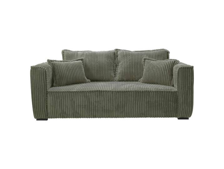 Mid.you Sofa, Grün, Holz, Kiefer, 2-Sitzer, Füllung: Polyurethan (PUR),Polyurethan (Pur), 223x95x121 cm, Made in EU, Wohnzimmer, Sofas & Couches, Sofas