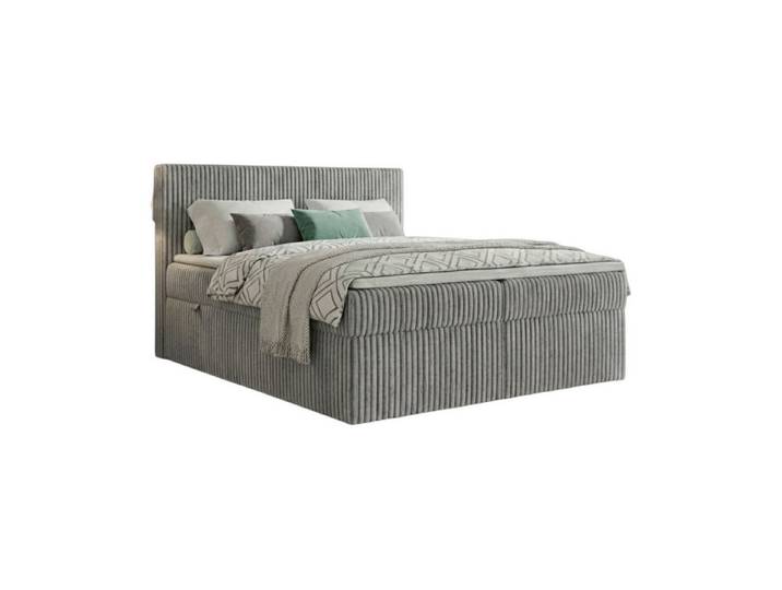 A&J MöbelLand GmbH Boxspringbett RALF mit Bettkasten, Topper und gepolstertem Kopfteil. (Boxspringbett mit Bettkasten und gepolstertem Kopfteil)