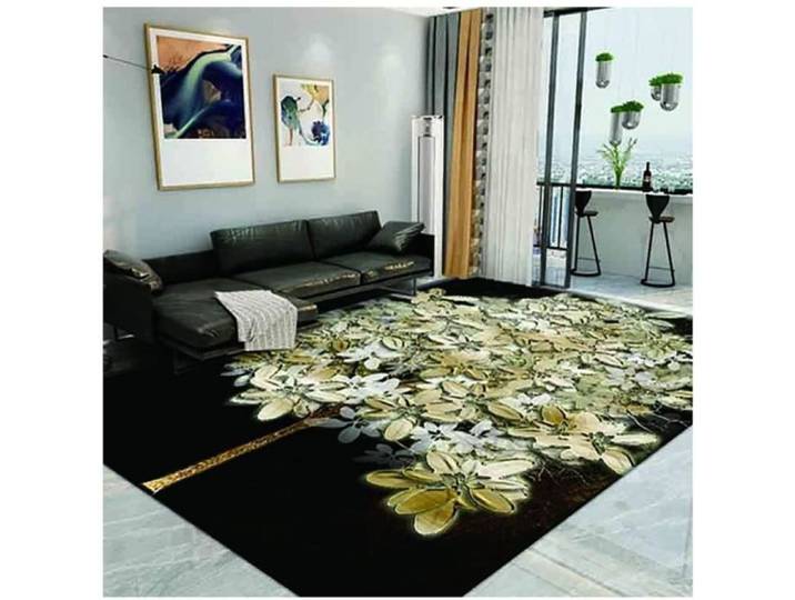 Tapis de Salon Moderne - The Rug - Motif de Fleur - Antidérapant - 60x90cm