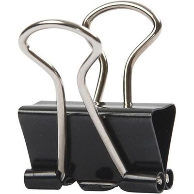 Creativ Company Foldback Klammer, B 19 mm, Schwarz, 40 Stk