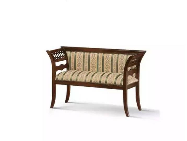 JVmoebel Sitzbank Beige Designer Sitzbank im Art Deco-Stil aus Textil und Holz (1-St., Sitzbank), Made in Europa