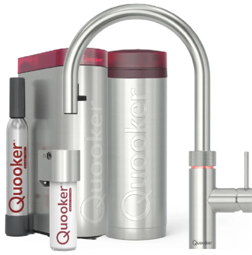 Quooker Flex Set mit PRO3 Reservoir & CUBE Voll-Edelstahl **inkl. CUBE Filter Starter Set** 3XRVSCUBE