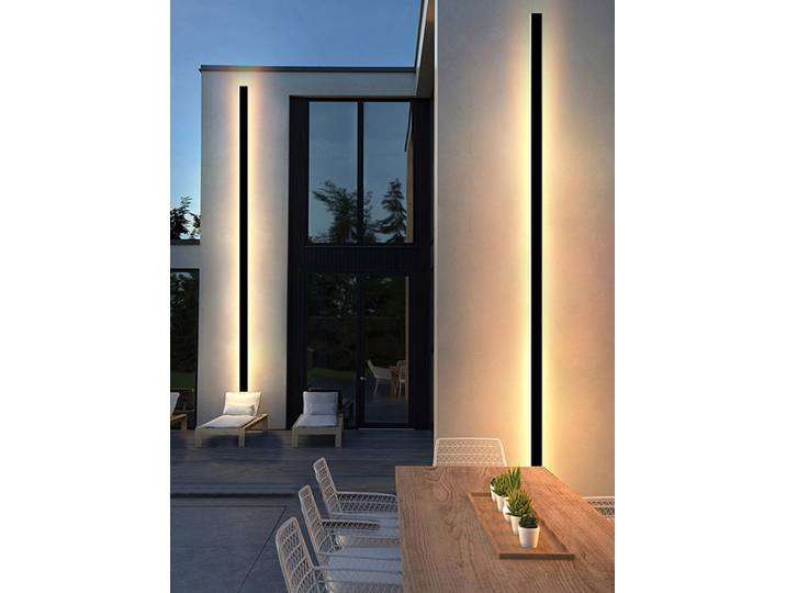 Applique murale LED minimaliste étanche IP65 noire pour extérieur, balcon, terrasse, villa, jardin, éclairage mural