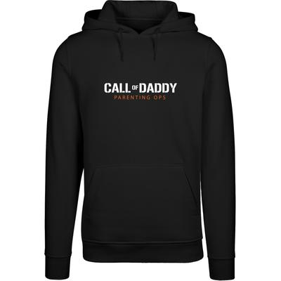 Kapuzenpullover MERCHCODE "Merchcode Herren Fathers Day - Call of Daddy Hoody", Herren, Gr. S, schwarz, 65% Baumwolle, 35% Polyester, mehrfarbig, normal, ohne Ausschnitt, Pullover Kapuzenpullover