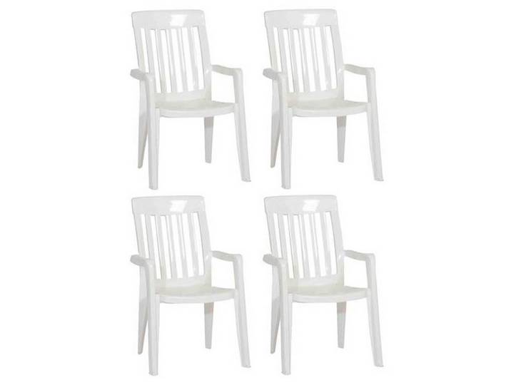 Gartenstuhl-Set Palma Weiß Kunststoff stapelbar