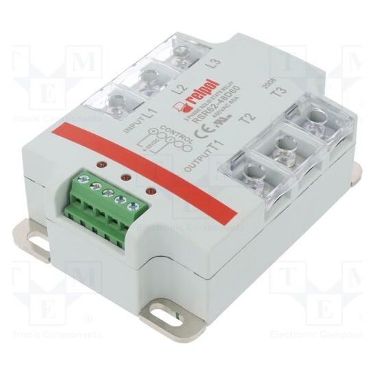 Relpol Relais: Halbleiter 60A USchalt: 24÷530VAC 3-phasen 78x105x38mm (RSR62-48D60)