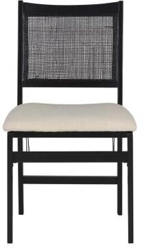 Beaux Cane Back Black Folding Chair Folding Dining Chairs by Linon Home Décor in Black