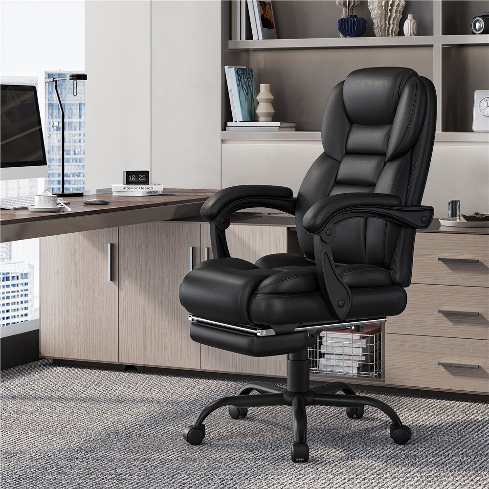 Inbox Zero Merito Faux Leather Adjustable Office Chair Black 119cm H X 70cm W X 60cm D