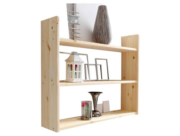 Wandregal Mona B: 90 cm Kiefer Echtholz massiv 2 Fächer