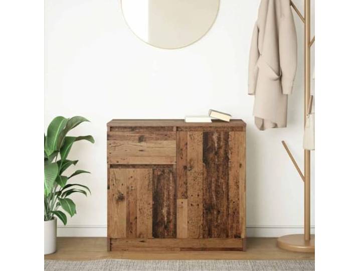 KTHLBRH Sideboard mit Schublade aus antikem Holz, 71 x 35 x 65 cm 2 Türen, 1 Einlegeboden, 60 kg Kapazität, anpassbare Installation, einfache Reinigung