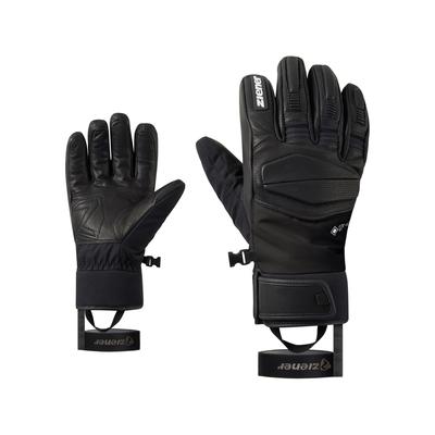 Skihandschuhe ZIENER "GELLDO-Z GORE-TEX PrimaLoft", Herren, Gr. 7.5, schwarz, Materialmix, Handschuhe, wasserdicht, winddicht, atmungsaktiv, extra warm, Lederanteile