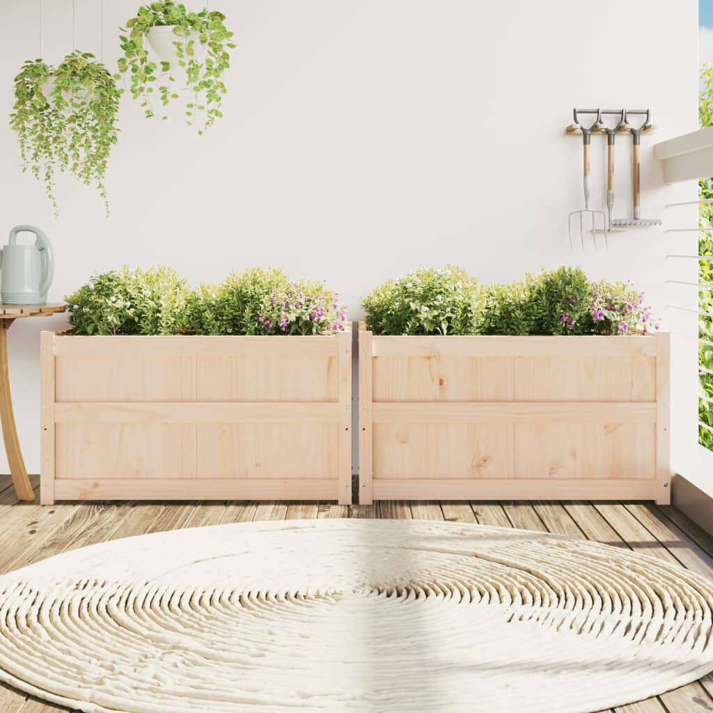Alpen Home Venizelos Wood Planter Box Natural 50cm H x 90cm W x 50cm D