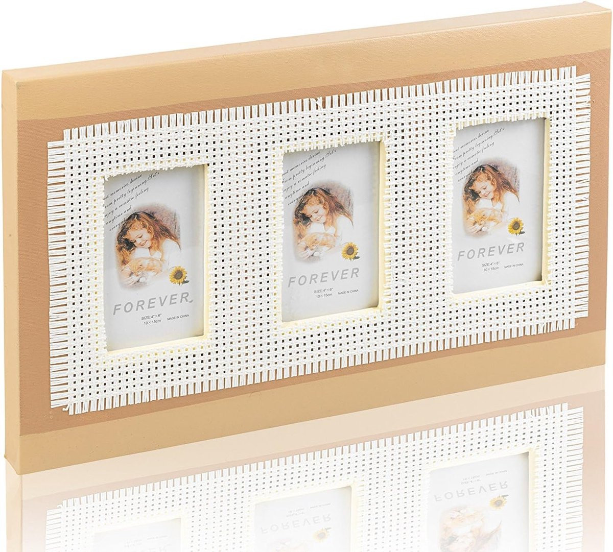 Canvas Fotolijst Collage Frame met 3 Foto Slots voor Kinderkamer Decoratie en Wandmontage