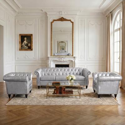 GDFStudio - 3‑Piece Configurable 5‑Seat Living Room Sofa Set with Birch Legs