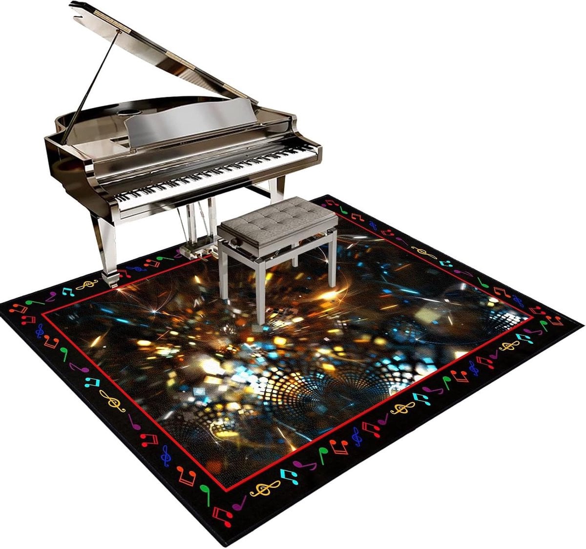 Geluiddichte drummat - Grijs antislip tapijt - 180 x 160 cm