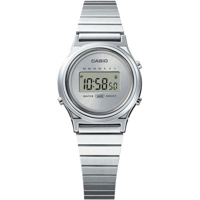 Chronograph CASIO VINTAGE, silber (edelstahlfarben, silberfarben, silberfarben), Armbanduhren, Damen, silberfarben, Chronograph, Quarzuhr, Armbanduhr, Damenuhr, Edelstahlarmband,digital,Stoppfunktion