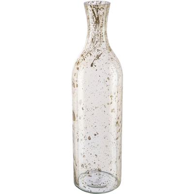 Tischvase CREATIV HOME "Dekovase Marble Finish", braun (transparent, hellbraun), H:34cm Ø:9cm, Glas, Vasen, in Flaschenform, mit Farbakzenten