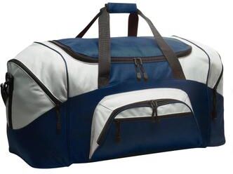 Port Authority BG99 Standard Colorblock Sport Duffel in Navy Blue/Gray size OSFA   Polyester Blend BG99C