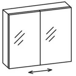 Artiqua Variabler Spiegelschrank , Weiß Glanz, 070-SEV-5-68 070-SEV-5-68