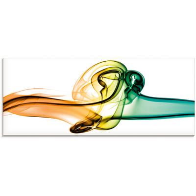 Glasbild ARTLAND "Aufeinanderprallen von blau und grün", gelb (farbe bild(er): gelb, grün), B:125cm H:50cm, Bilder, in verschiedenen Größen